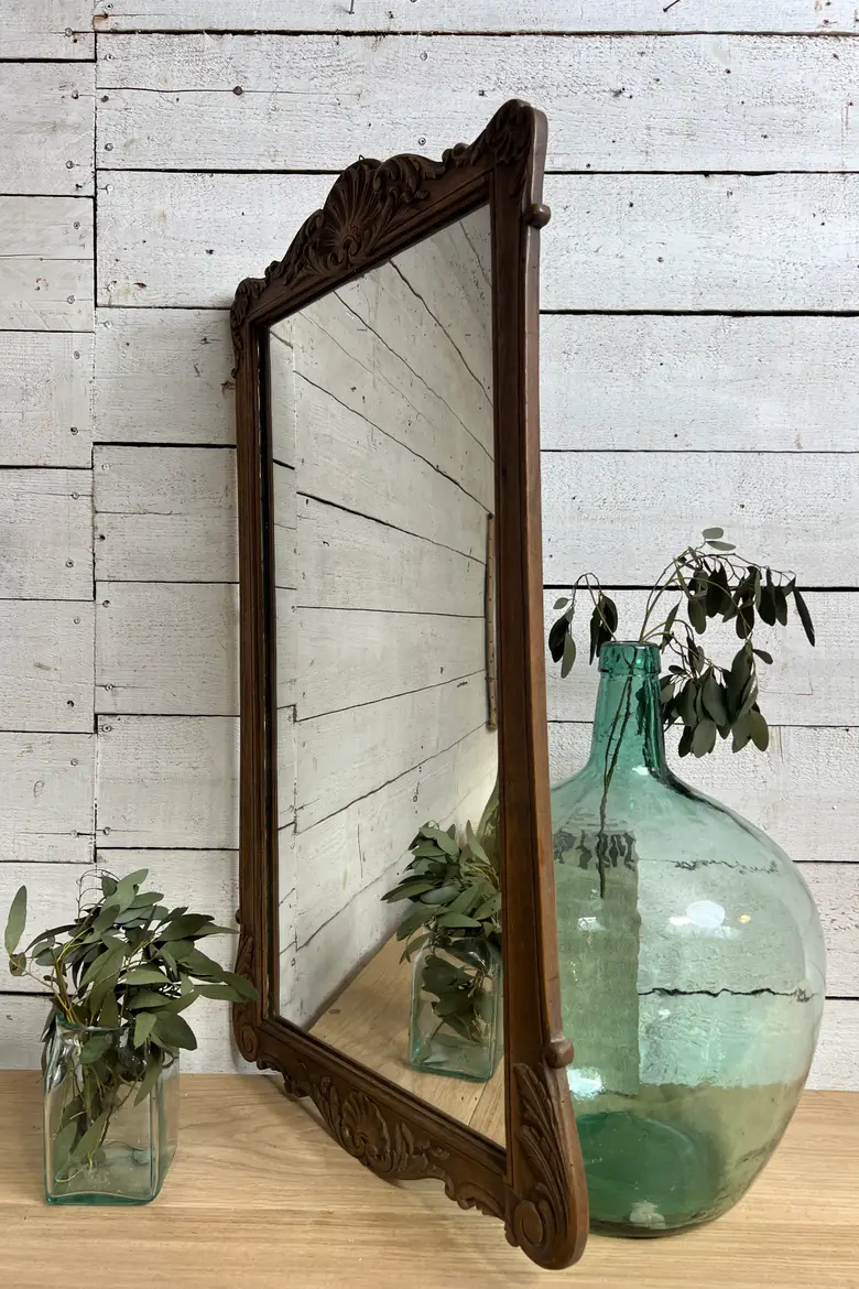 Ancien miroir en chêne – Napoléon III – fin XIXe siècle