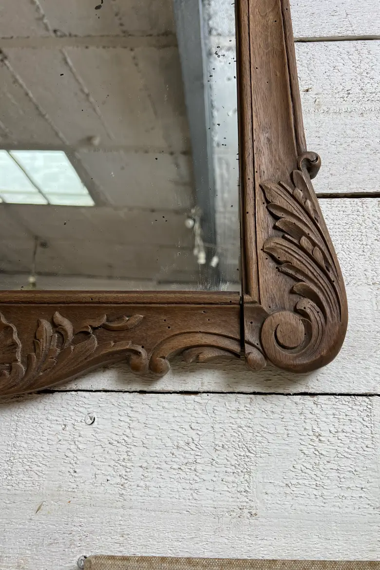 Ancien miroir en chêne – Napoléon III – fin XIXe siècle