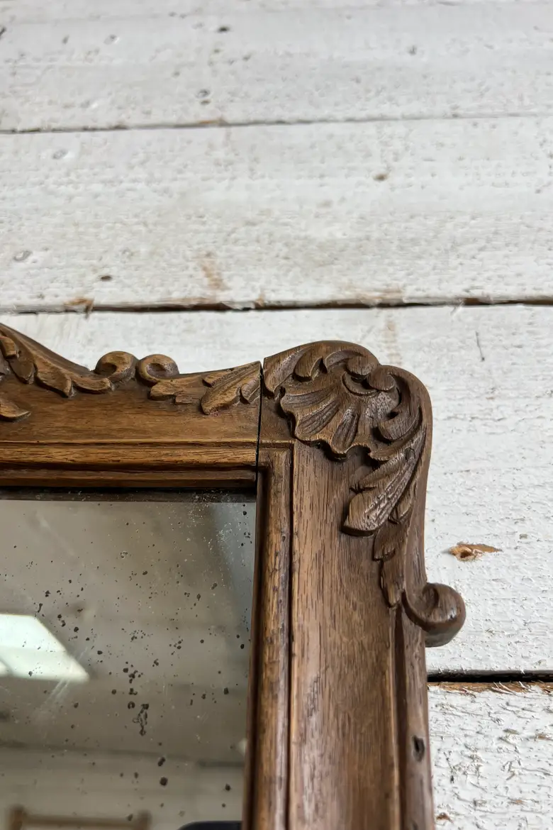 Ancien miroir en chêne – Napoléon III – fin XIXe siècle