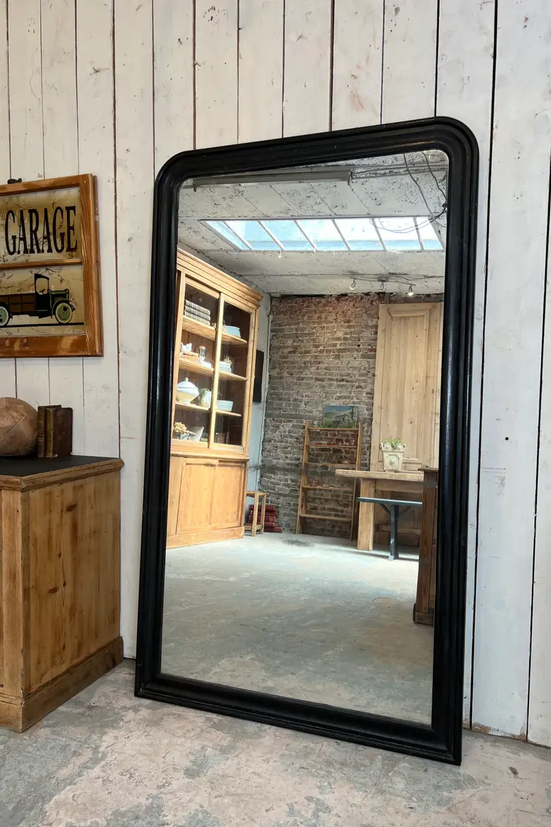 Ancien miroir Louis Philippe noir d’origine