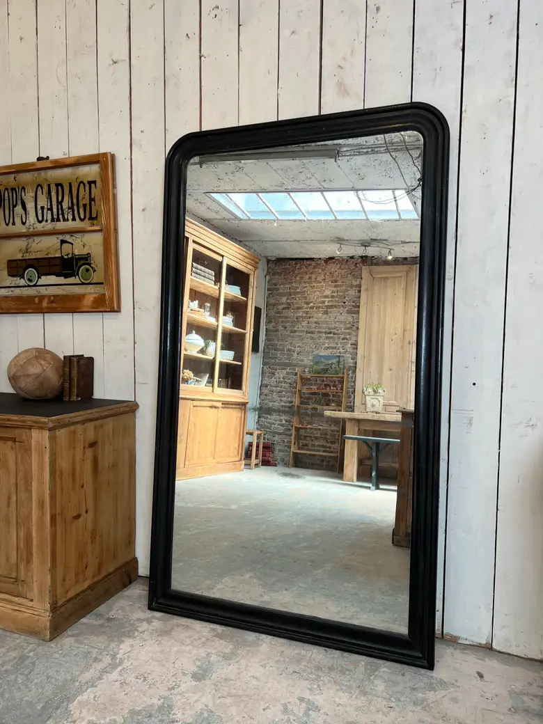 Ancien miroir Louis Philippe noir d’origine