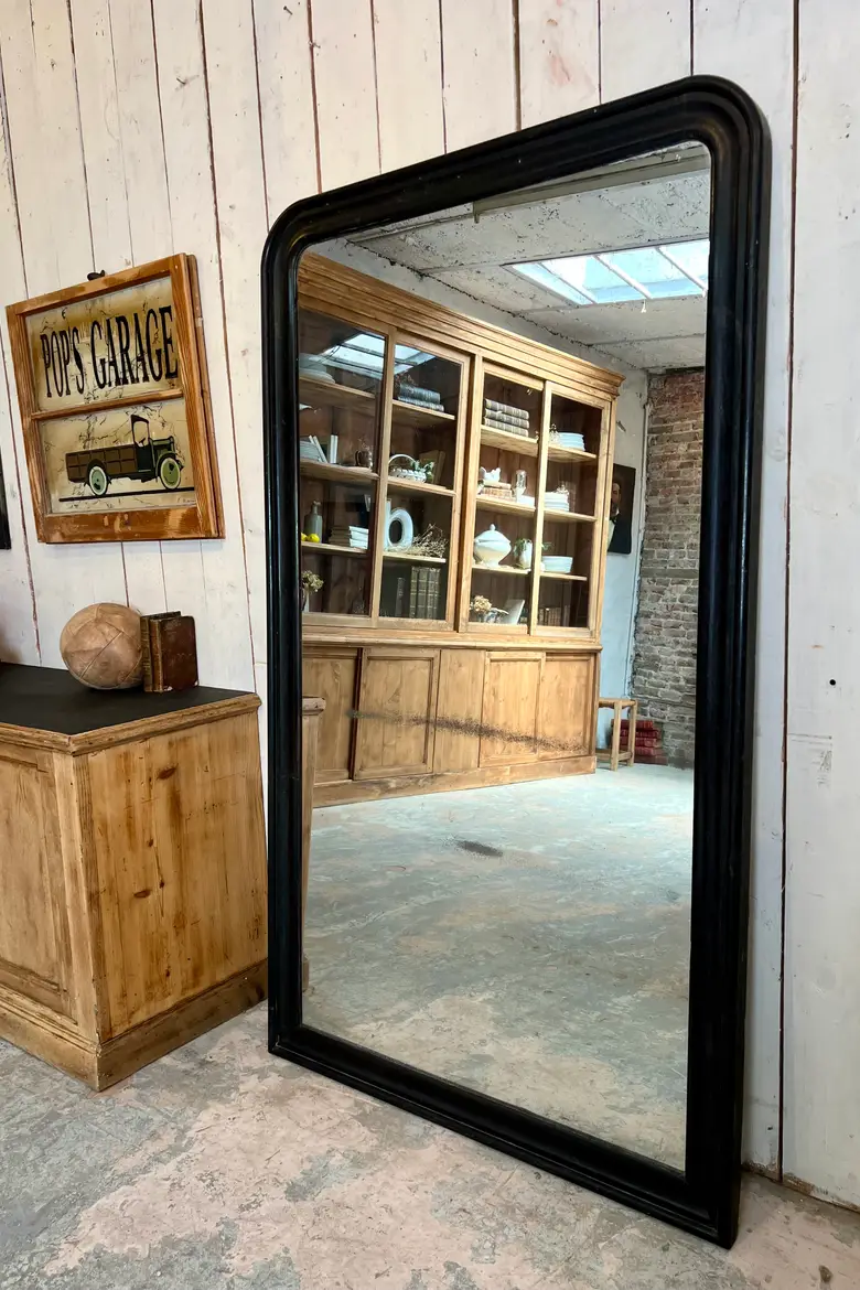 Ancien miroir Louis Philippe noir d’origine