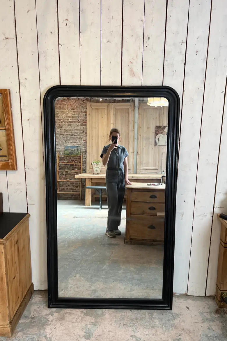 Ancien miroir Louis Philippe noir d’origine