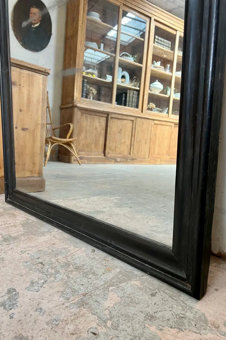 Ancien miroir Louis Philippe noir d’origine