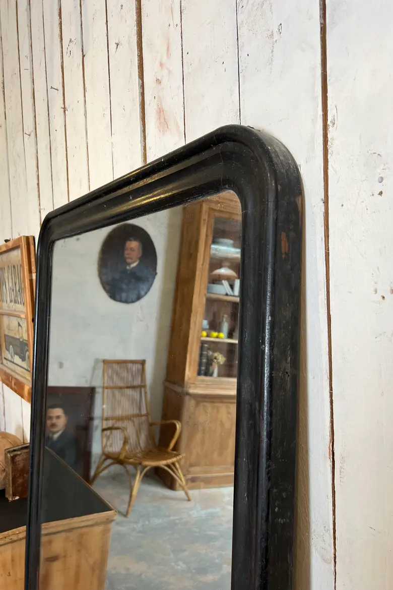 Ancien miroir Louis Philippe noir d’origine