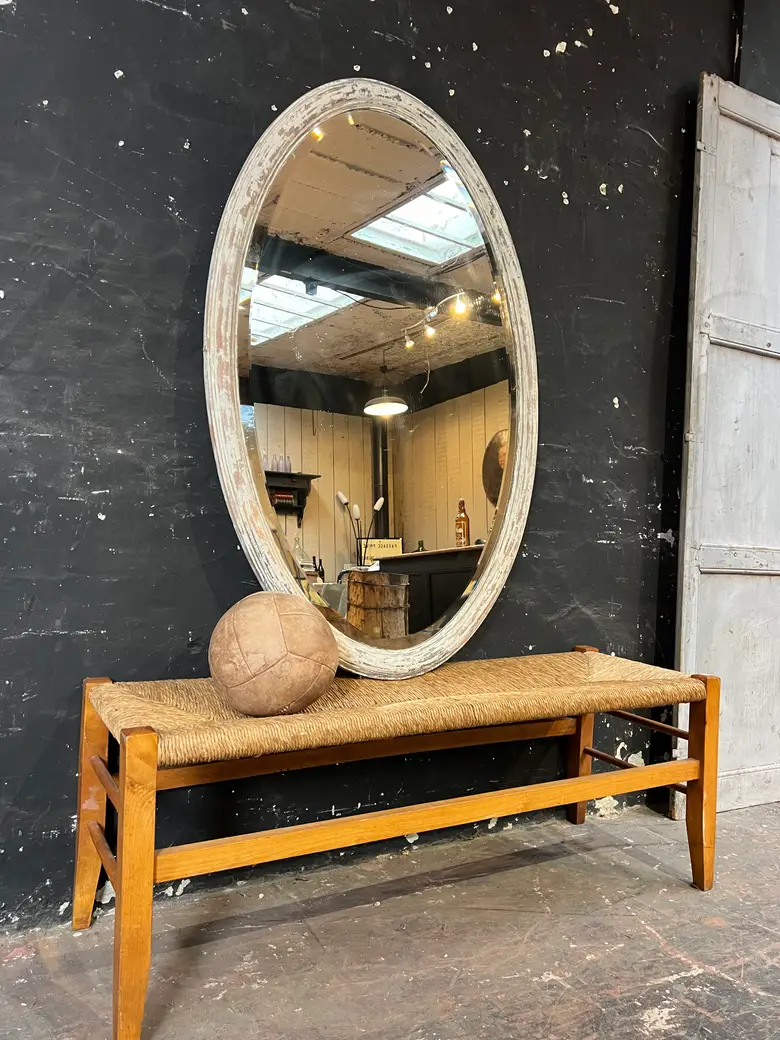 Ancien miroir ovale Années 50