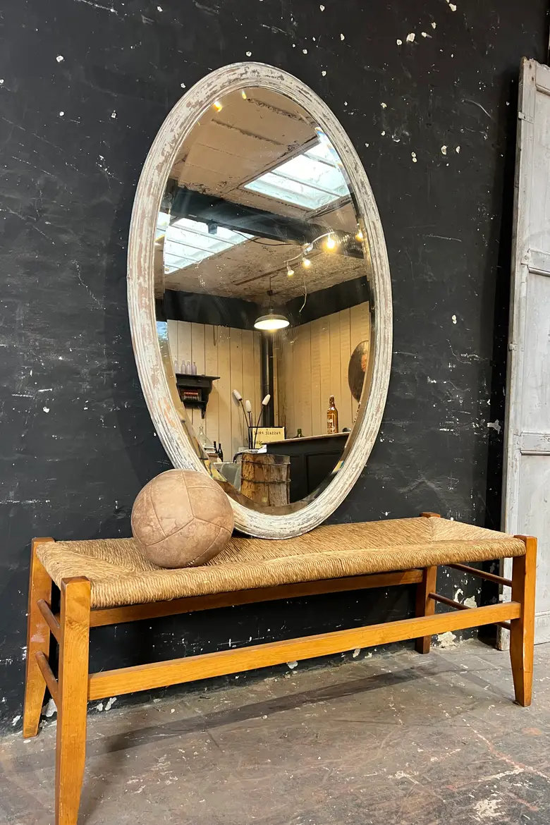Ancien miroir ovale Années 50