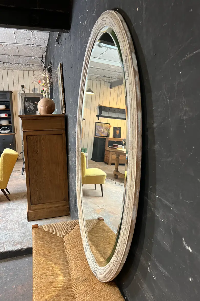 Ancien miroir ovale Années 50