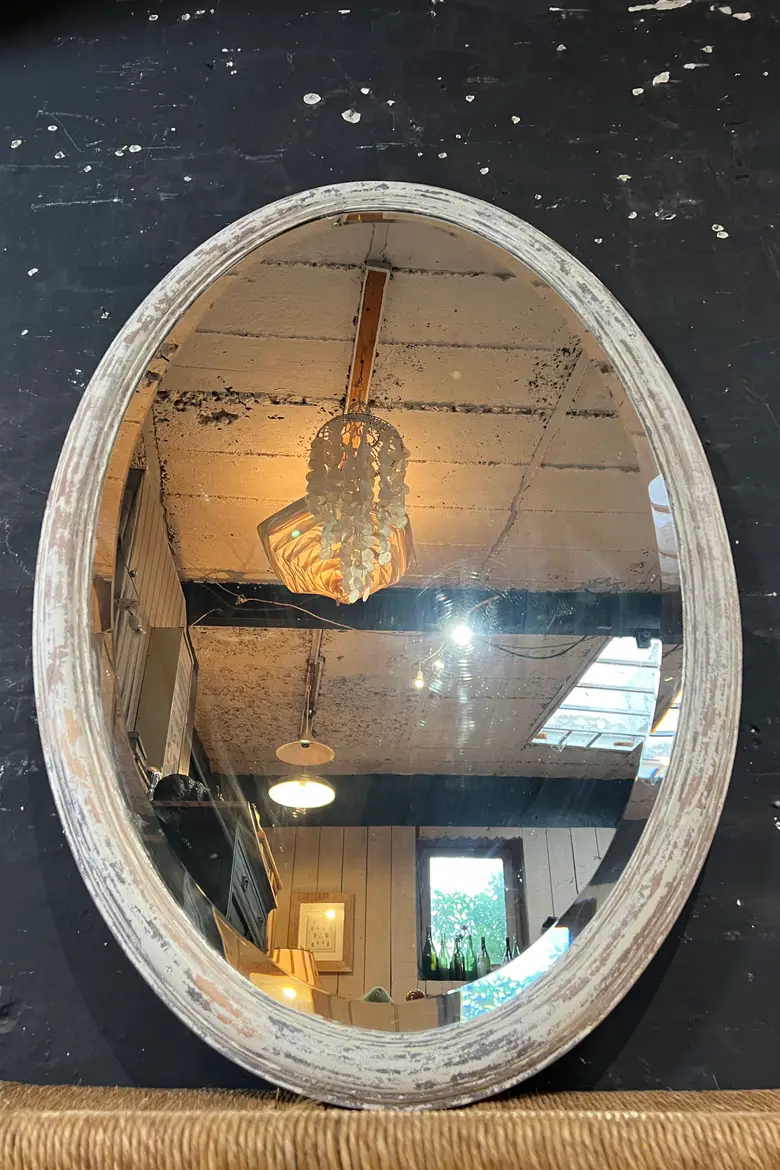 Ancien miroir ovale Années 50