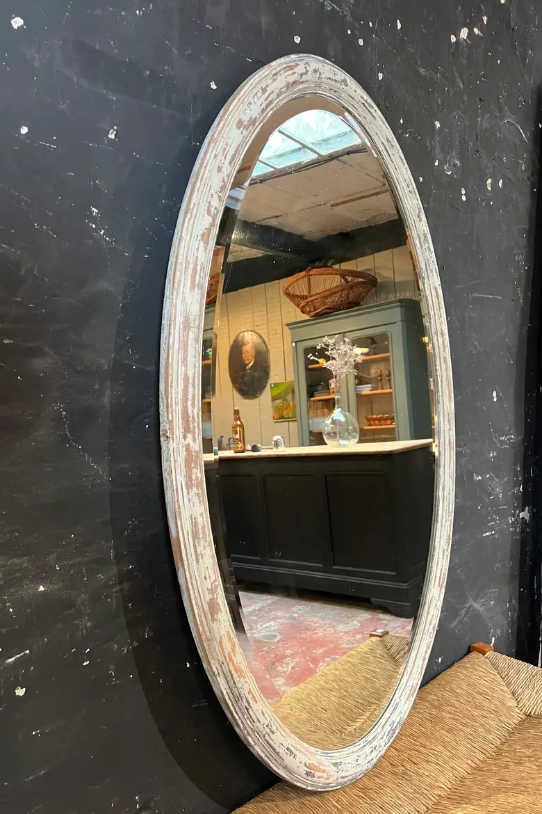 Ancien miroir ovale Années 50