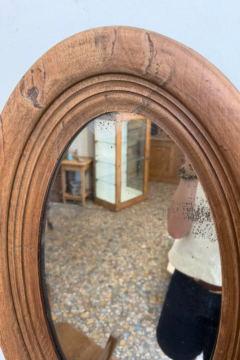Ancien miroir ovale Louis-Philippe