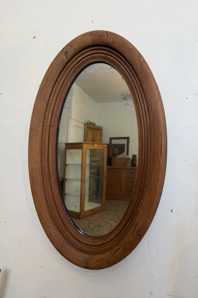 Ancien miroir ovale Louis-Philippe