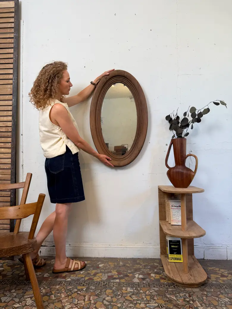 Ancien miroir ovale Louis-Philippe