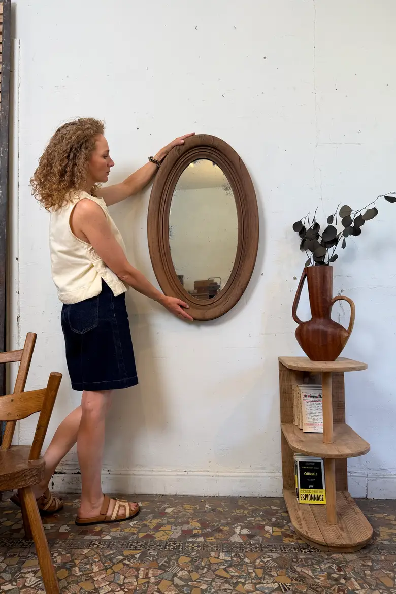Ancien miroir ovale Louis-Philippe