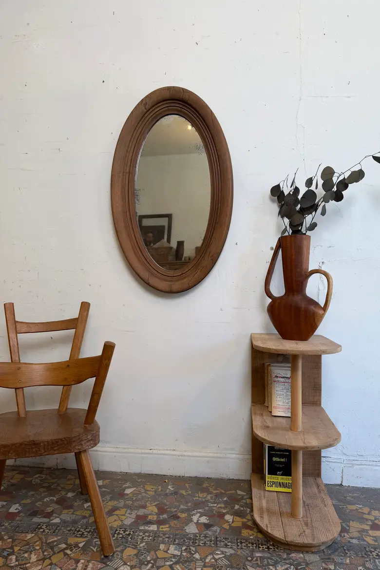 Ancien miroir ovale Louis-Philippe