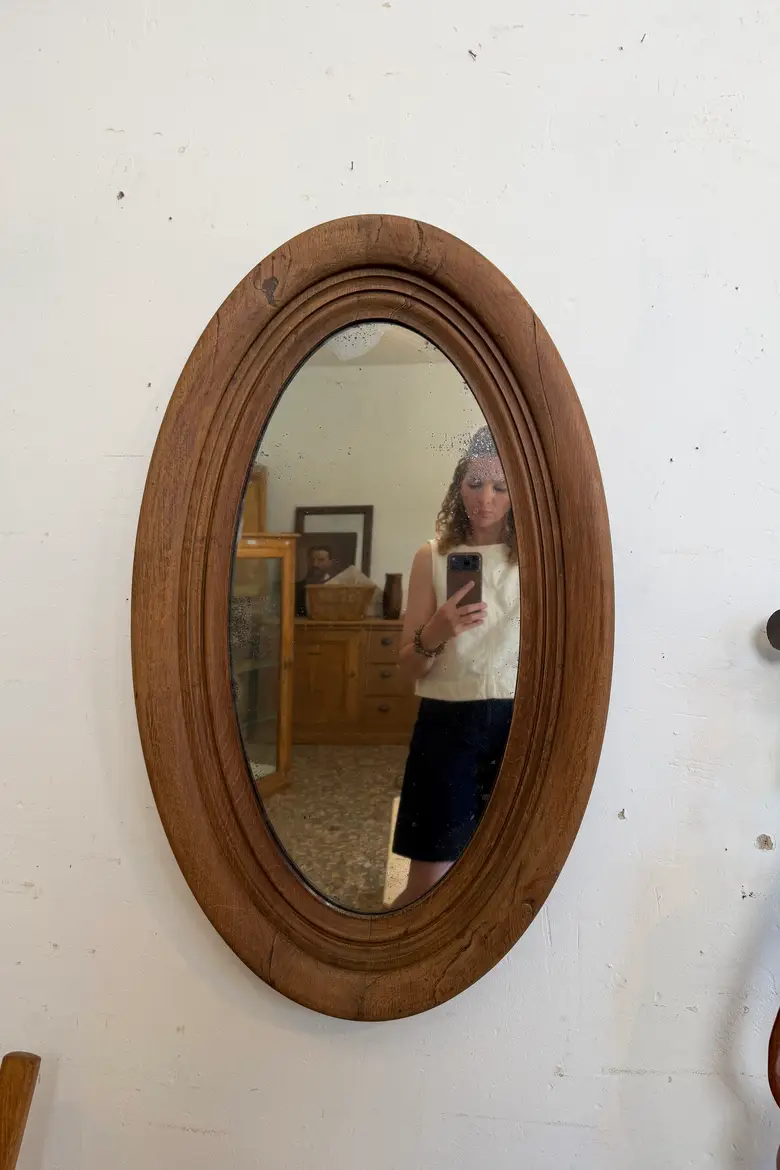 Ancien miroir ovale Louis-Philippe