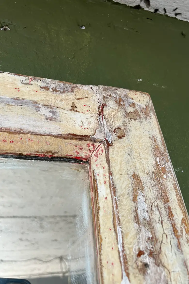Ancien miroir patiné Début XXème
