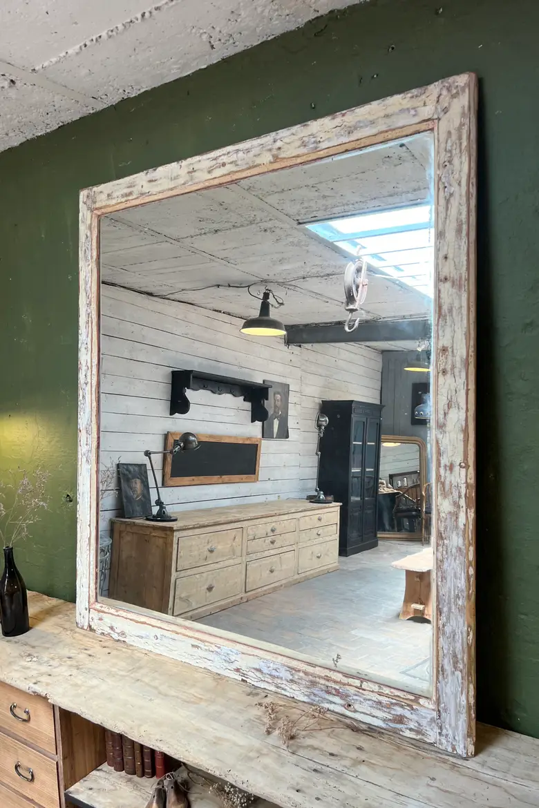 Ancien miroir patiné Début XXème