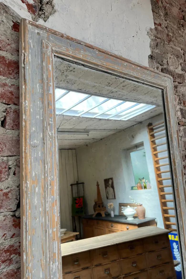 Ancien miroir patiné  Début XXème