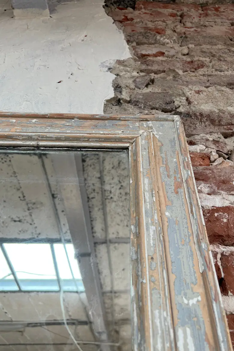 Ancien miroir patiné Début XXème