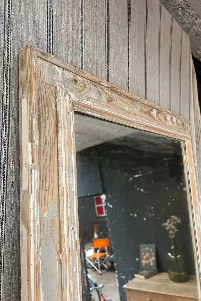 Ancien miroir patiné Début XXème