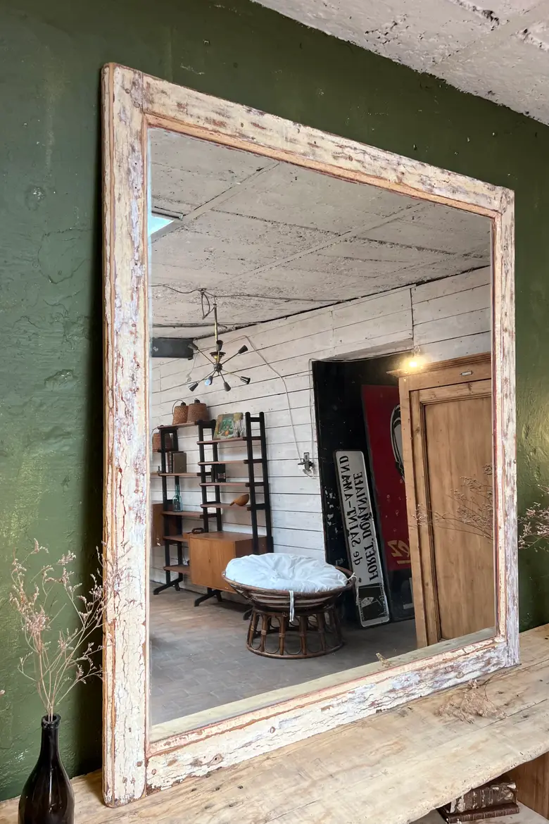Ancien miroir patiné Début XXème