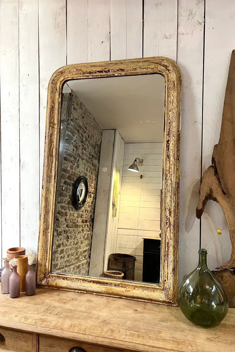 Ancien miroir patiné Début XXème
