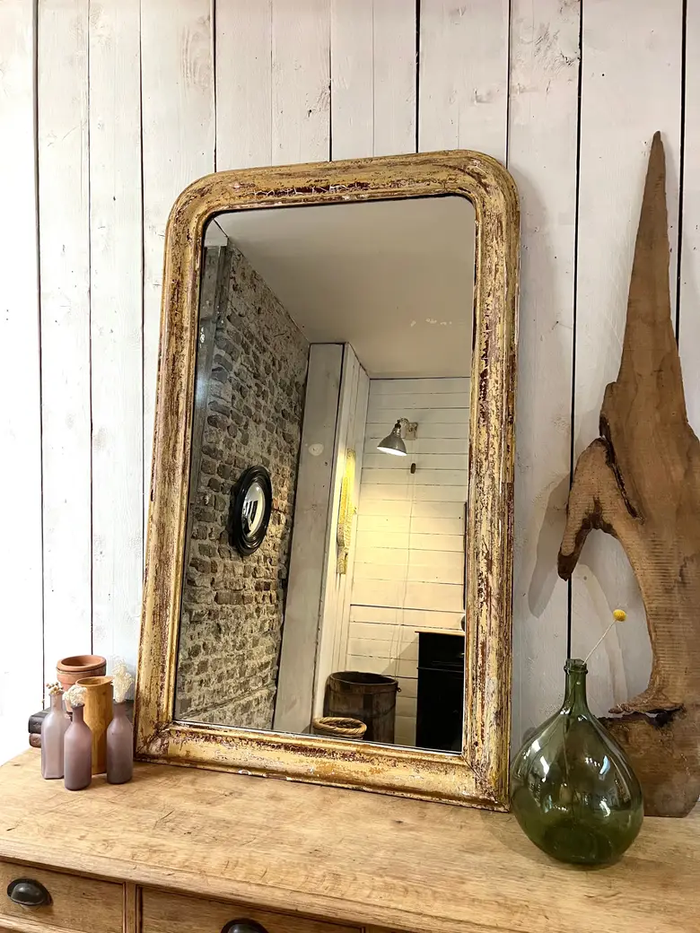 Ancien miroir patiné Début XXème