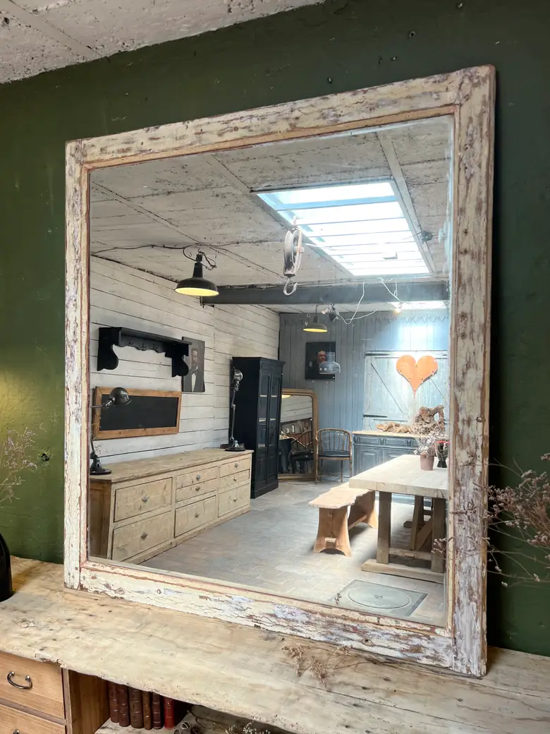 Ancien miroir patiné Début XXème
