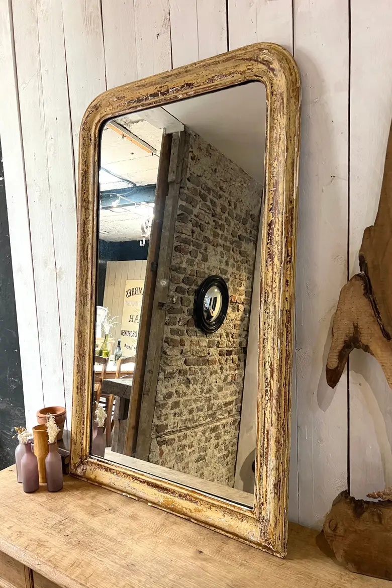 Ancien miroir patiné Début XXème