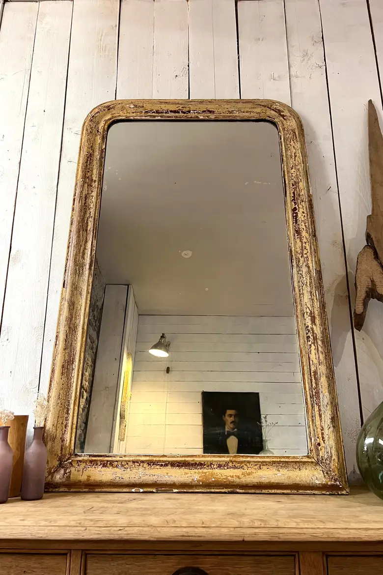 Ancien miroir patiné Début XXème