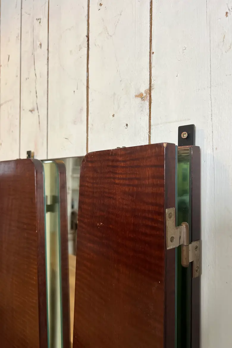 Ancien miroir triptyque - Années 70