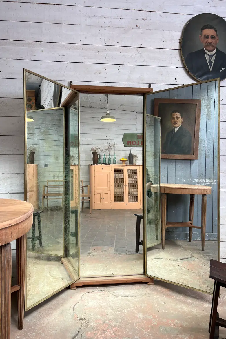 Ancien miroir triptyque Brot