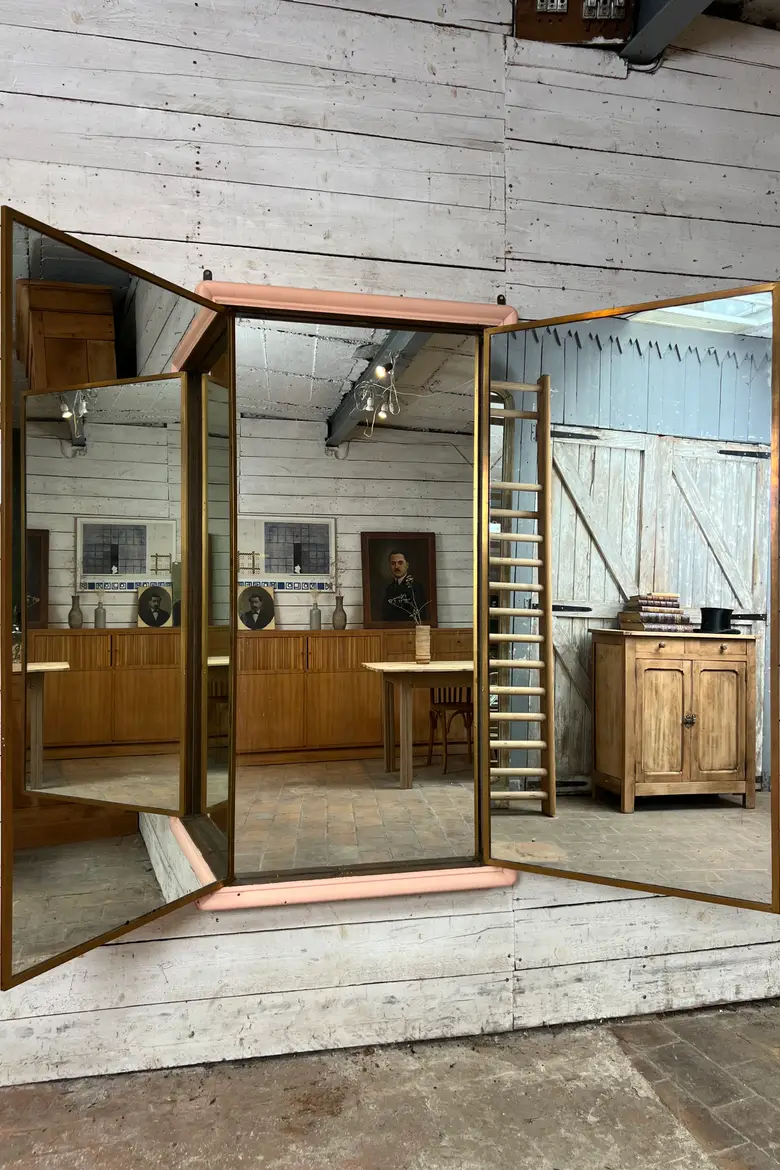Ancien Miroir triptyque “Brot” des années 1920