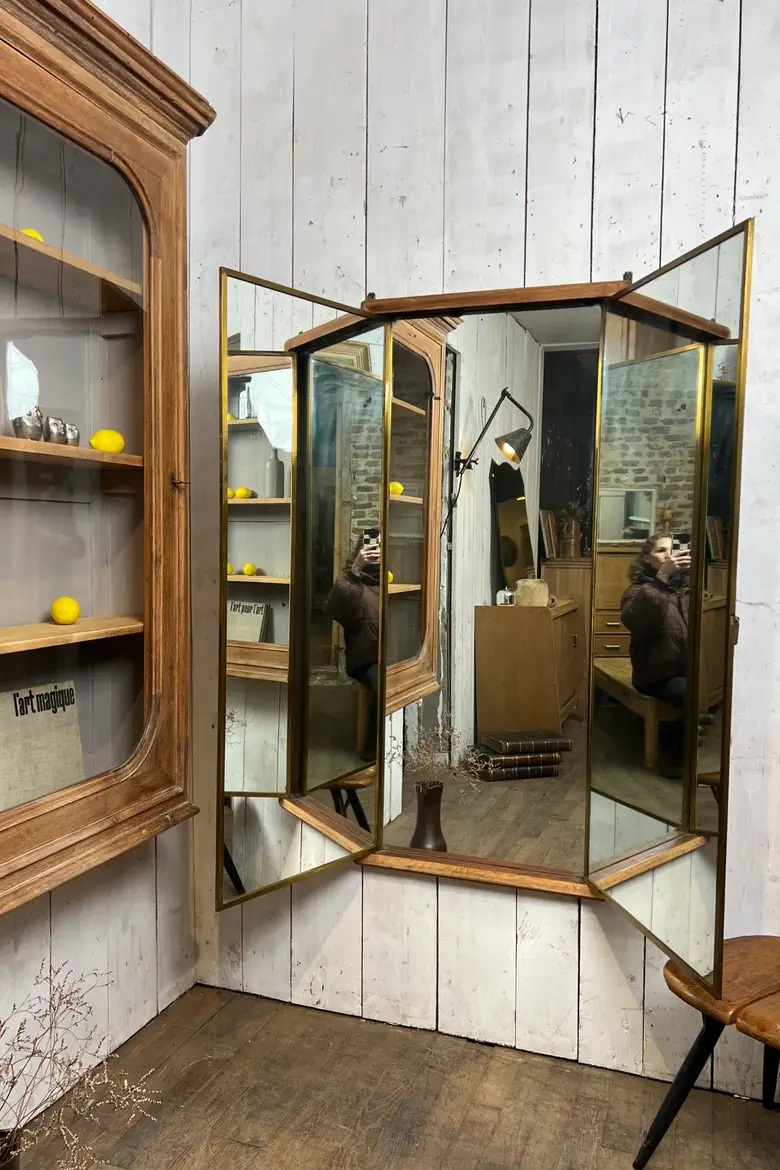 Ancien miroir triptyque Brot