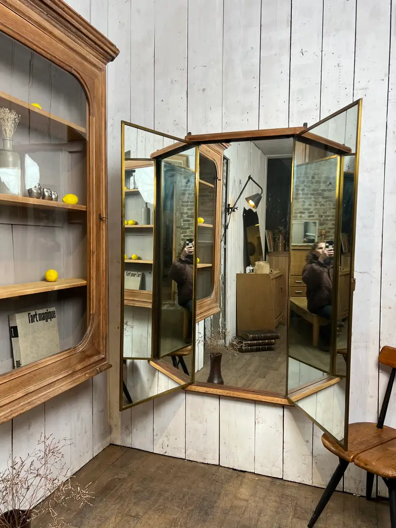 Ancien miroir triptyque Brot