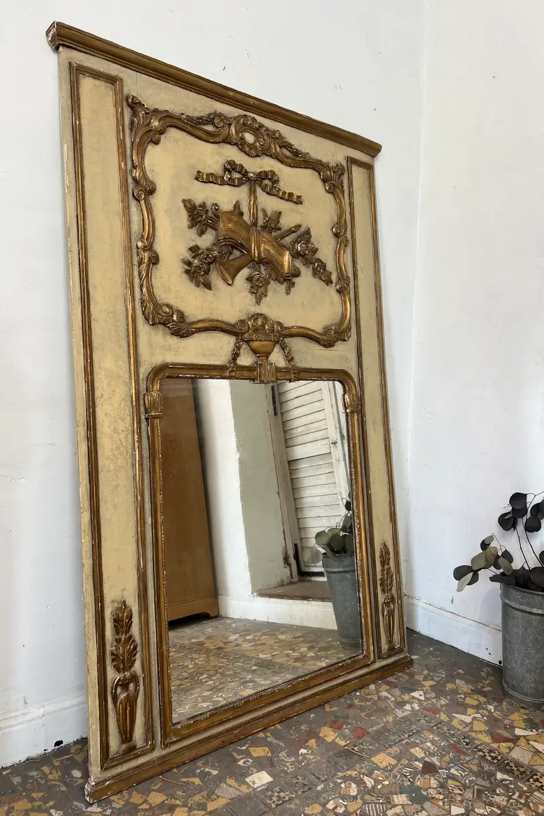 Ancien miroir trumeau de style Louis XVI – Début XXe