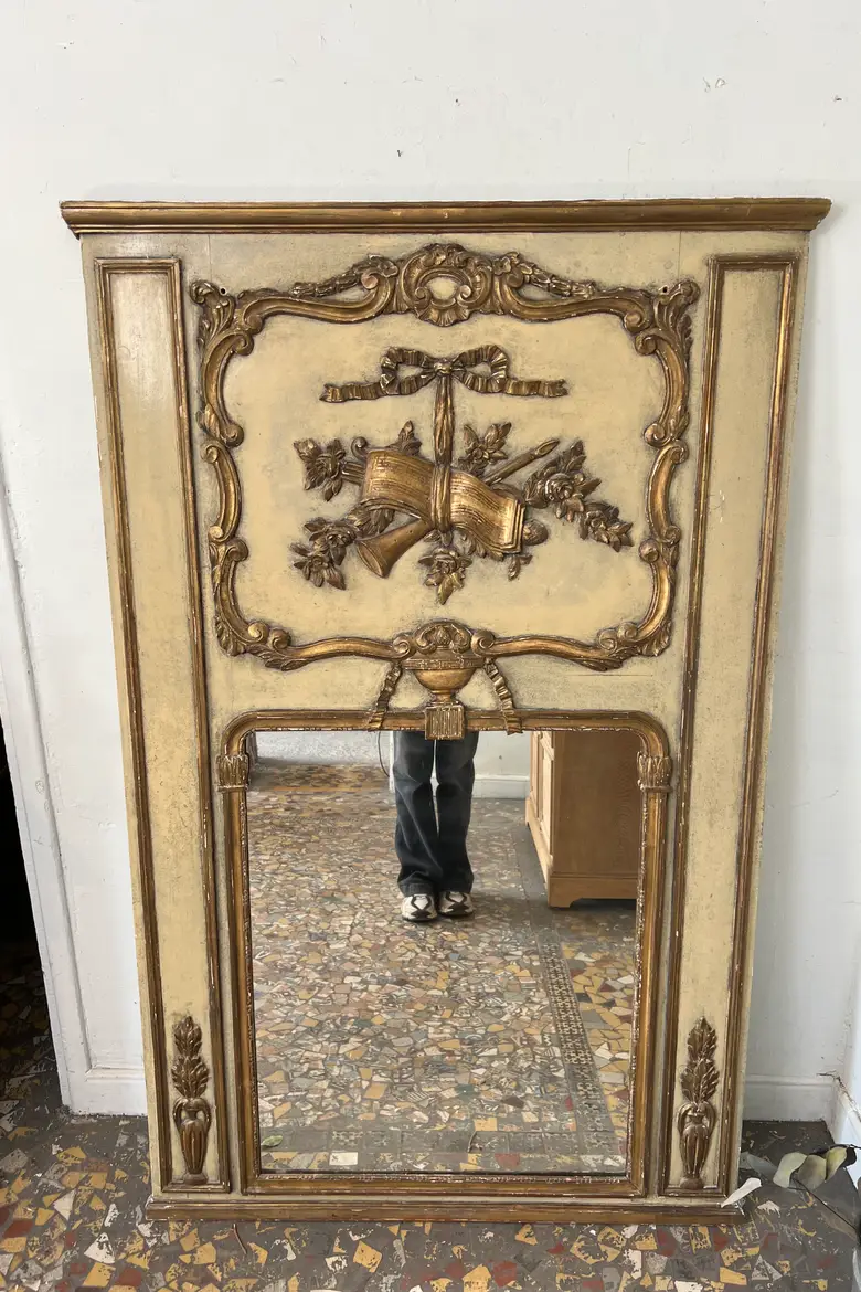 Ancien miroir trumeau de style Louis XVI – Début XXe