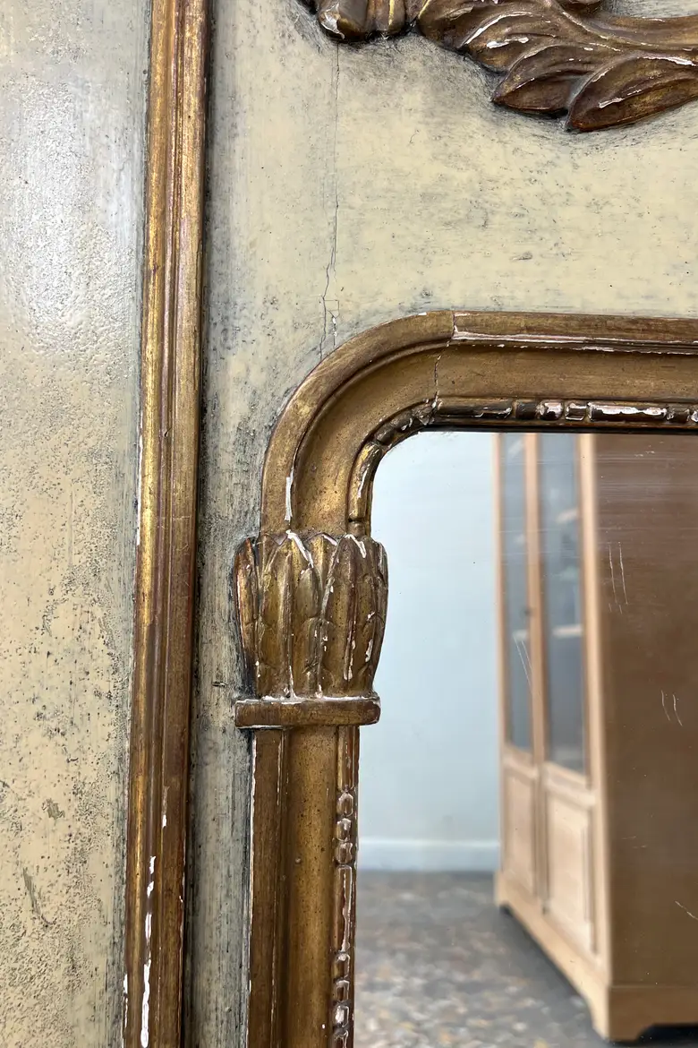 Ancien miroir trumeau de style Louis XVI – Début XXe
