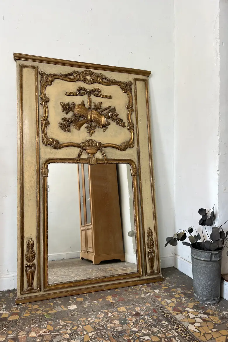 Ancien miroir trumeau de style Louis XVI – Début XXe