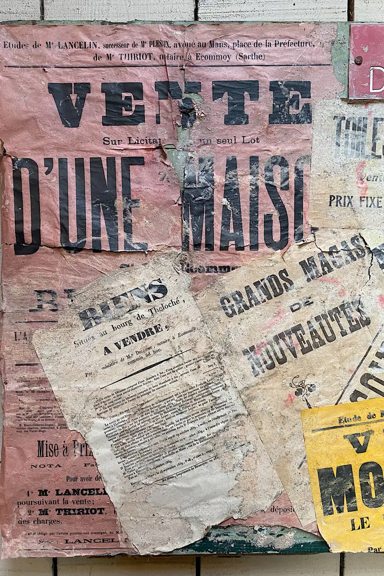 Ancien panneau d’affichage en bois Début XXème