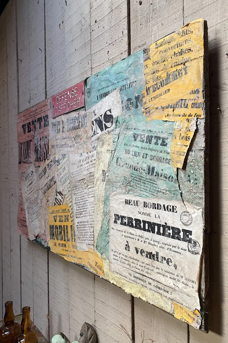 Ancien panneau d’affichage en bois Début XXème