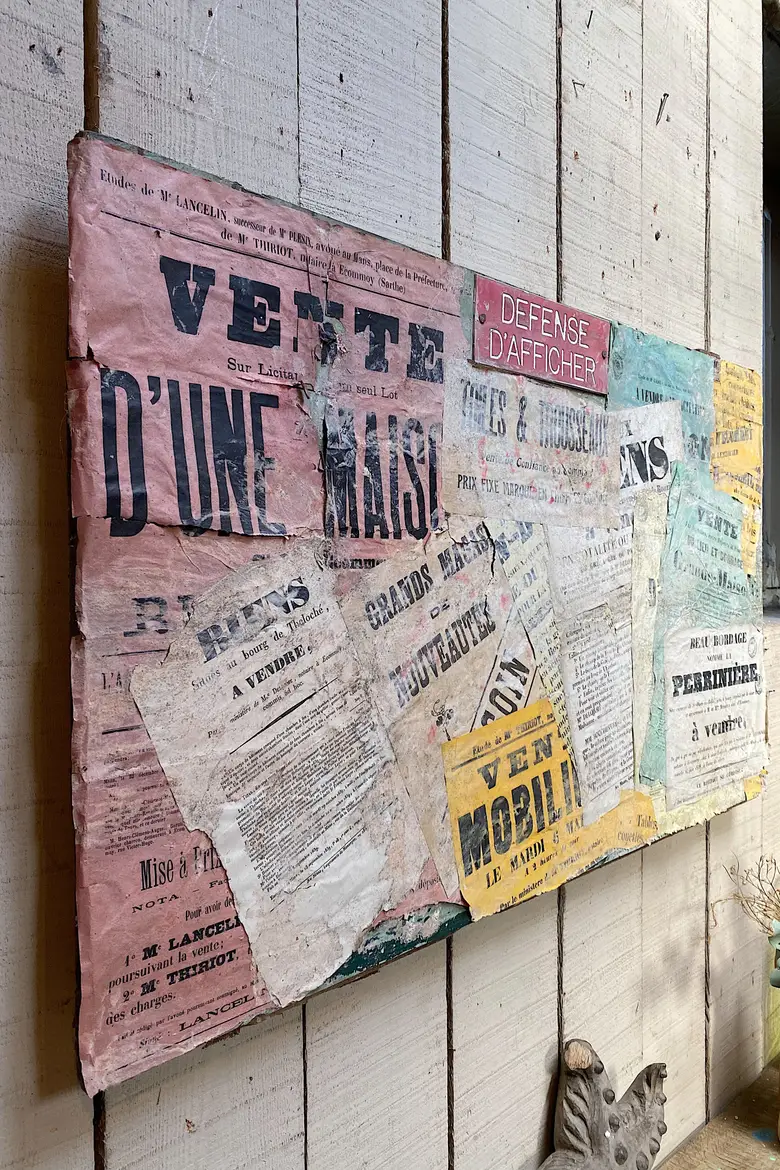 Ancien panneau d’affichage en bois Début XXème