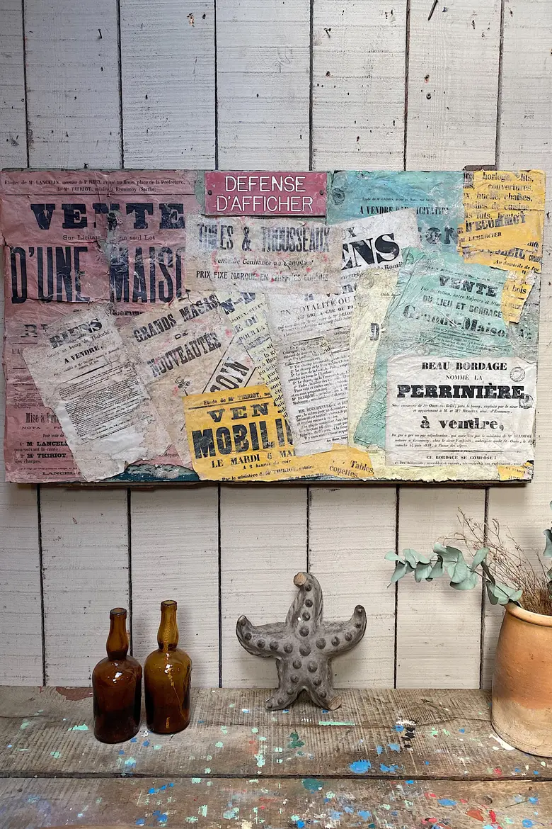 Ancien panneau d’affichage en bois Début XXème