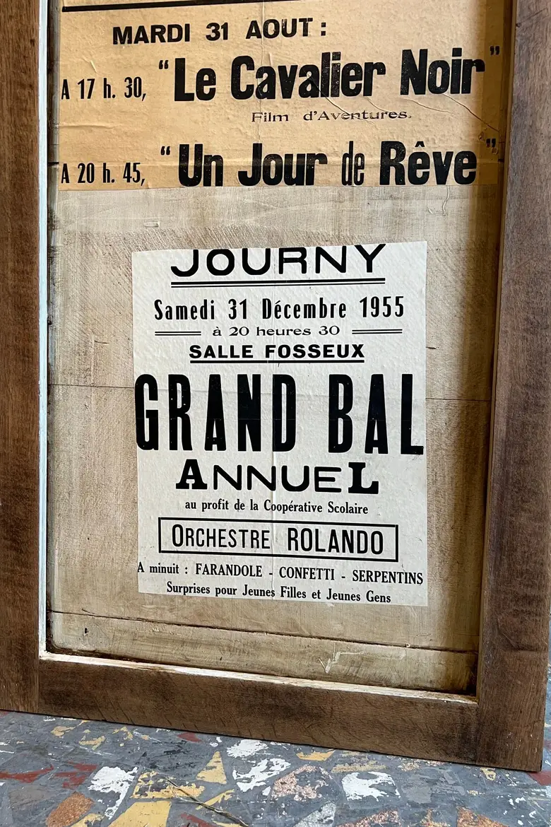 Ancien panneau d’affichage en bois Début XXème