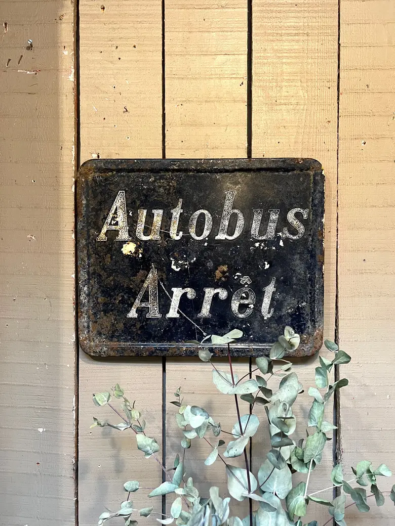 Ancien panneau de signalisation en tôle Années 60
