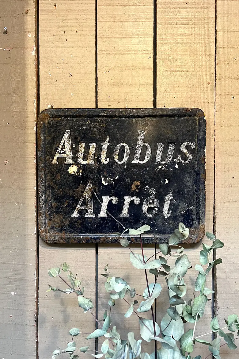 Ancien panneau de signalisation en tôle Années 60