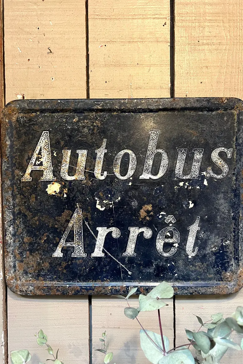 Ancien panneau de signalisation en tôle Années 60