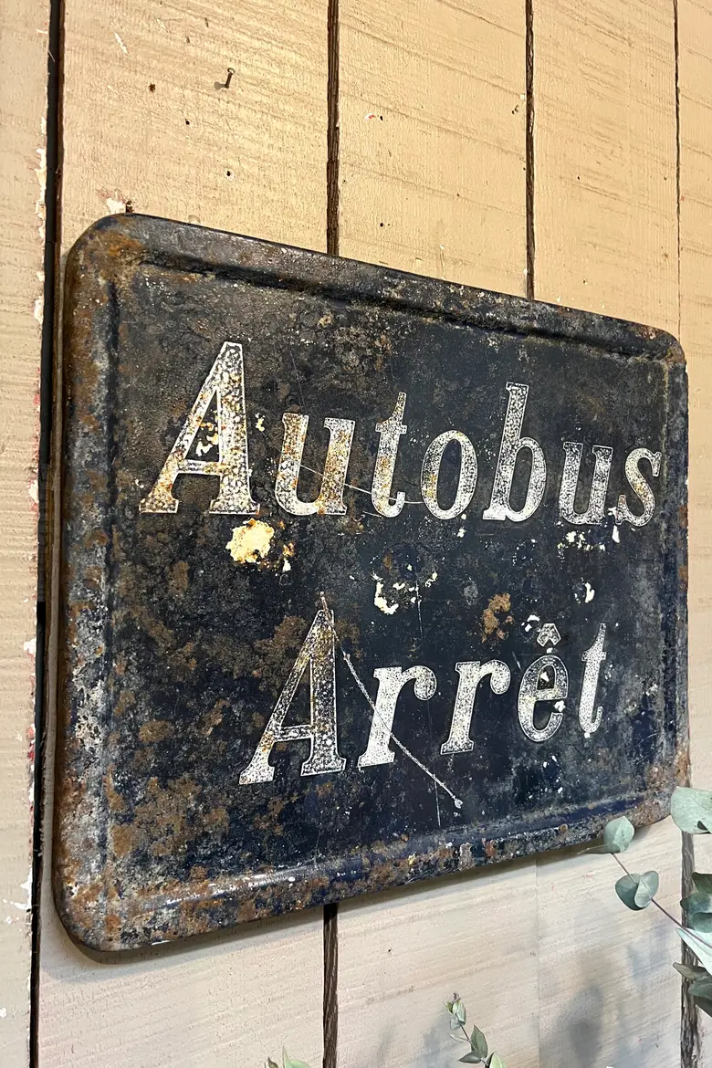 Ancien panneau de signalisation en tôle Années 60