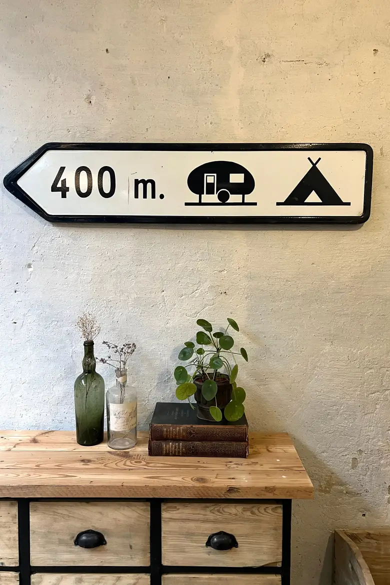 Ancien panneau de signalisation en tôle émaillée Années 60